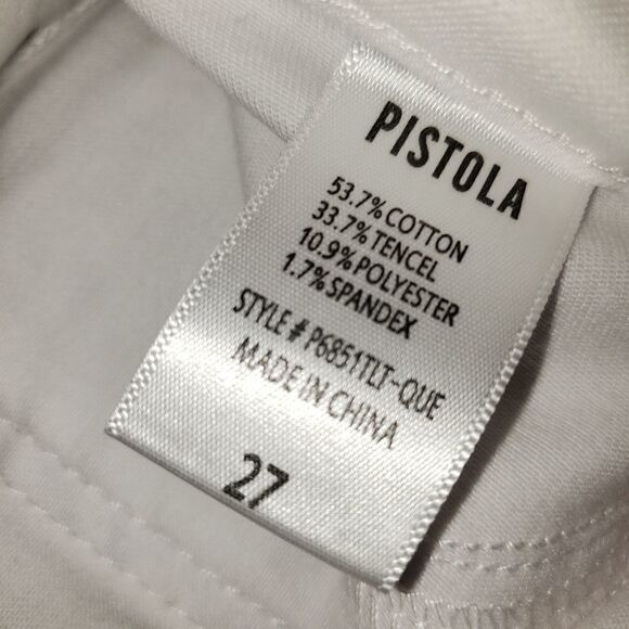 Pistola White Distressed Frayed Hem Skinny Jeans - Picture 10 of 10